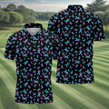 Suicide Prevention Awareness Ribbon Pattern Golf Polo Shirt, Mens Golf Polo, Golf Apparel For Men