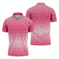 Funny Stickman Men's Pink Golf Polo, Unique Gift For Golfer, Golf Accessories For Men
