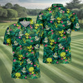 UFO and Alien Tropical Forest Hawaiian Golf Polo, Golf Tops For Men, Golfing Apparel