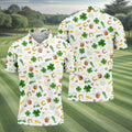 St Patrick's Day Beer Golden Horseshoes Shamrock Golf Shirt, Polo Shirts For Men, Golf Shirts For Men