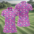 Funny Donut Fingers Pink Adult Humor Women Golf Shirts, Ladies Golf Shirt, Valentines Golf Gift