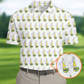 Beer And Lime Palm Tree Pattern Tropical Golf Shirt, Golf Shirts For Men, Polo Shirts For Men