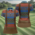 Tribal Suspender Pattern Halloween Golf Polo Shirt, Golf Polo For Women, Printed Golf Shirt