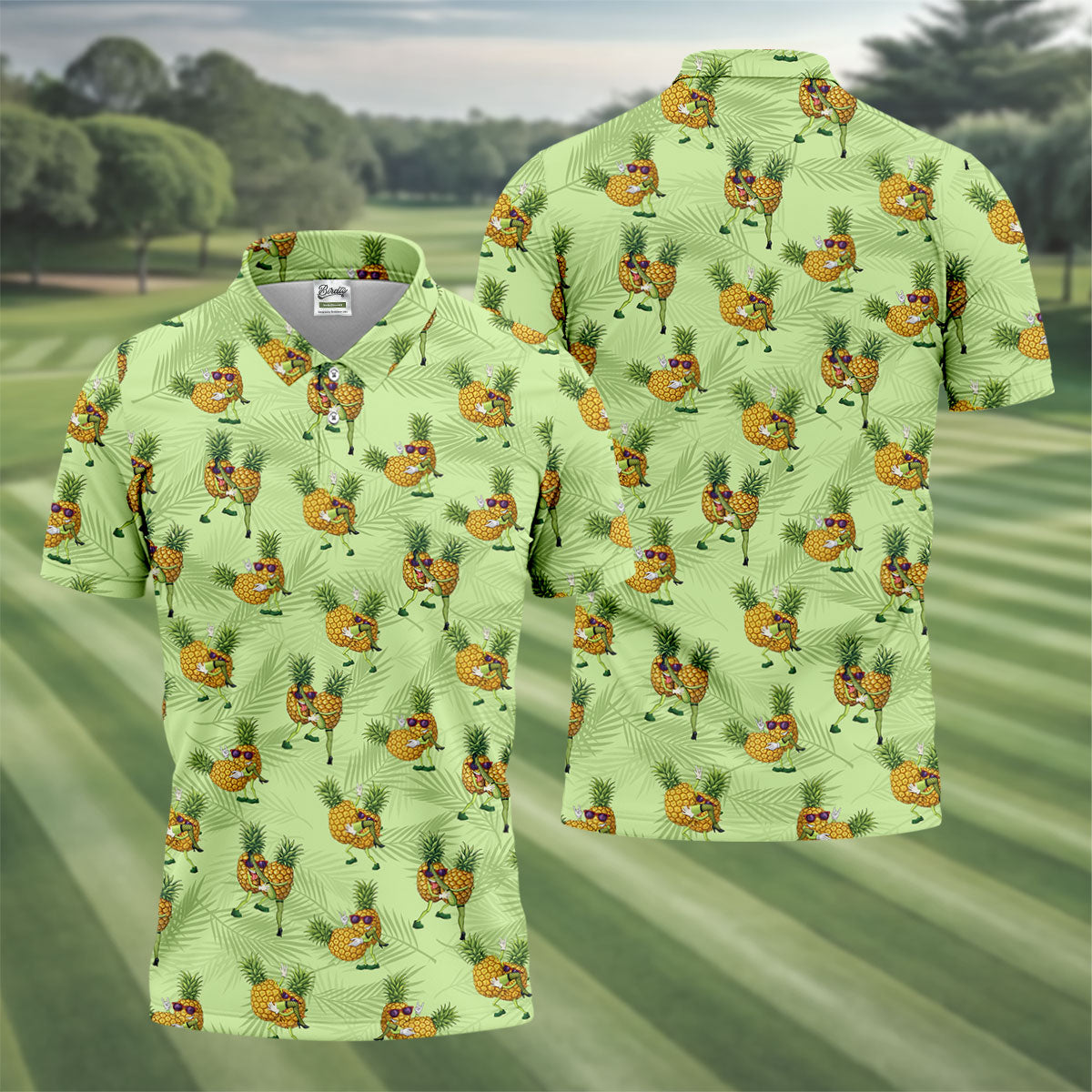 Pineapple Couple Naughty Position Fun Golf Shirts For Men, Valentines Golf Gift, Polo Shirts For Men