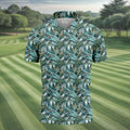 Dinosaur Head Tropical Vibe Golf Tops For Men, Polo Shirts For Men, Golf Shirts For Men