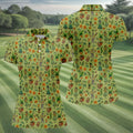Tiki Zombie Hawaiian Golf Shirt, Hula Dancer Skull Pattern, Polo Shirts For Women