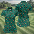Peacock Feather Pattern Hawaiian Golf Shirt, Hawaiian Golf Shirt, Women’s Golf Apparel, Printed Golf Shirt