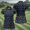 Beer Bottle Labels Seamless Pattern Fun Women's Golf Shirts, Women's Golf Tops, Ladies Golf Shirt