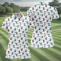 Funny Christmas Characters Golf Pose Fun Women's Golf Shirts, Christmas Golf Shirt, Ladies Golf Shirts