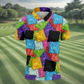 Funny Condom Wrapper Pattern Golf Polo Shirt, Men's Golf Shirts, Novelty Golf Apparel For Men