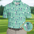 Astronaut Golfing Space Themed Tropical Golf Shirt, Golf Tops For Men, Golf Shirts For Men