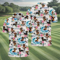 Cartoon Dachshund Tropical Theme Hawaiian Golf Shirt, Men's Golf Shirt, Polo Shirts For Men