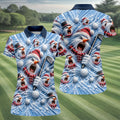 Christmas Screaming Snowman Polo Shirt, Christmas Golf Shirt For Women, Golf Apparel