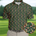 Six Seven Funny Christmas Green Golf Tops For Men, Christmas Golf Shirt, Men Golf Apparel