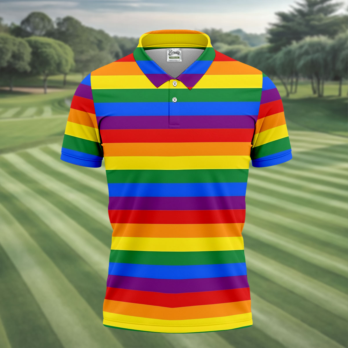 LGBT Rainbow Flag Golf Tops For Men, Pride Month Celebrate Golf Shirts For Men
