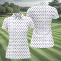Blue And Pink Naughty Stick People White Golf Shirt, Ladies Golf Polos, Golf Gifts For Women