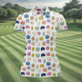 Funny Colorful Butt Pattern Golf Polo Shirt, Golf Shirts For Women, Women's Golf Apparel