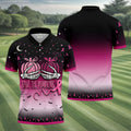 Save The Pumpkins Halloween Breast Cancer Golf Polo Shirt, Golf Apparel For Men