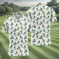 T-Rex Bunny Colorful Easter Egg Men's Funny Golf Shirts, Golf Shirts For Men, Polo Shirts For Men