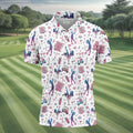 Funny Par Tee Girl Golfer Pattern Golf Polo Shirt, Polo Shirts For Men, Mens Golf Apparel