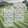 White Desert Golf Icons Pattern Golf Polo Shirt, Hawaiian Golf Shirt, Golf Polo Shirts For Men