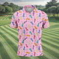 Funny Adult Novelty Pink Pattern Golf Shirt, Mens Polo Shirts, Golf Apparel For Men