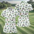 Funny Raccoon Tropical Golf Pattern Polo Shirt, Womens Golf Tops, Printed Golf Shirt