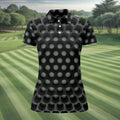 3D Effect Circular Pattern Black Golf Shirt, Cool Golf Outfit, Women Golf Top, Ladies Golf Shirts