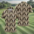 Halloween Ghost Pattern Golf Polo Shirt, Men's Golf Shirts, Hawaiian Golf Shirt