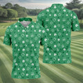 Leprechaun Hat Shamrock Beer Seamless Pattern St. Patrick’s Day Golf Shirt, Polo Shirts For Men, Golf Shirts For Men