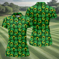 Four Leaf Clovers Golden Horseshoes St Patrick's Day Golf Shirt, Women's Golf Tops, Ladies Golf Polos