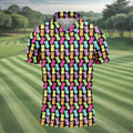 Colorful Easter Peeps Black Golf Shirt, Golf Shirts For Men, Cute Golf Outfit, Polo Shirts For Men