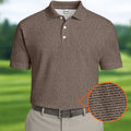 Cream Text Pattern Golf Polo Shirt, Golf Shirts For Men, Printed Golf Shirts