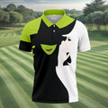 Green & White Witch Faces Halloween Golf Polo Shirt, Golf Apparel, Mens Golf Shirt