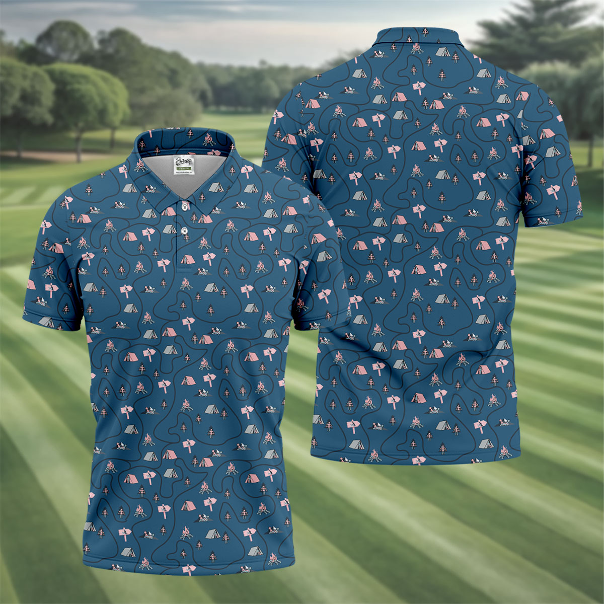 Funny Adult Humor Camping Men's Golf Shirt, Golf Polo Shirts For Men, Printed Golf Shirts