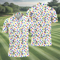 Funny Stick Figure Autism Puzzle Polo Shirts For Men, Autism Awareness Golf Shirt, Golfing Apparel