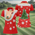 Funny Santa Costume Snowflake Christmas Golf Shirt, Women's Golf Tops, Printed Golf Shirt