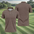 Cream Text Pattern Golf Polo Shirt, Golf Shirts For Men, Printed Golf Shirts