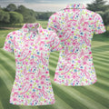 Faith Hope Love Floral Breast Cancer Polo Shirt, Golf Tops For Women, Printed Golf Shirt