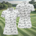 Floral Boobs Line Art Golf Polo Shirt, Women's Golf Shirts, Golf Apparel For Women
