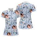 Custom Photo Funny Golf Polo Shirts With Faces, Hilarious Golf Shirts For Dad