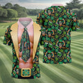 Funny Costume Shamrock St Patrick's Day Golf Shirt, Performance Golf Shirt, Polo Shirts For Men