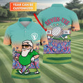 Retro Desert Bearded Golfer Men's Golf Shirt, Hawaiian Golf Shirt, Mens Golf Apparel