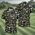 Born To Play Golf Let's Par Tee Black Golf Shirt, Men's Funny Golf Shirts, Golf Shirts For Men, Polo For Men