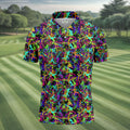 Colorful Abstract Golf Pattern Polo Shirt, Mens Golf Shirts, Hawaiian Golf Shirt