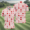 Funny Heart Butt Pattern Golf Polo Shirt, Mens Golf Shirts, Golf Apparel For Men