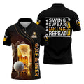 Swing Swear Drink Repeat Funny Golf Polo Shirt, Mens Golf Gift, Golf Lover Gift