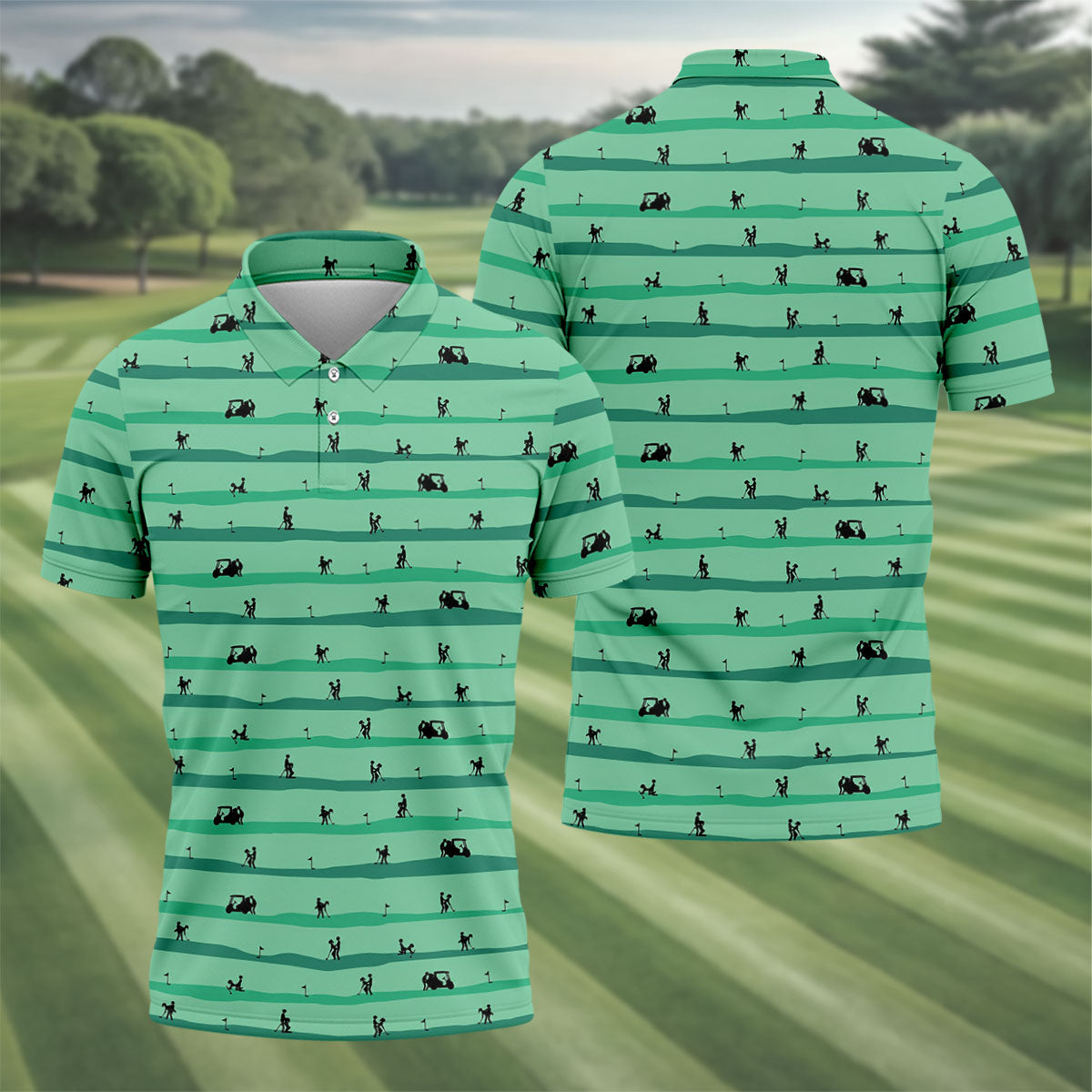 Funny Couple On Golf Course Polo Shirt, Naughty Golf Shirts For Men, Mens Golf Apparel