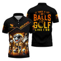 It Takes a Lot of Balls to Golf the Way I Do Custom Men's Golf Polo Shirt, Funny Golf Shirt, Dad Golf Gift