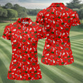 Funny Christmas Women's Golf Tops, Funny Dirty Red Golf Shirt, Christmas Golf Shirt, Golfing Apparel